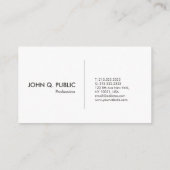 Modernes berufliches elegantes visitenkarte (Rückseite)