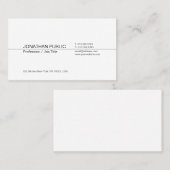 Modernes berufliches elegantes weißes einfaches visitenkarte (Vorne/Hinten)