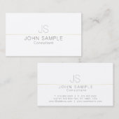 Modernes berufliches elegantes weißes visitenkarte (Vorne/Hinten)