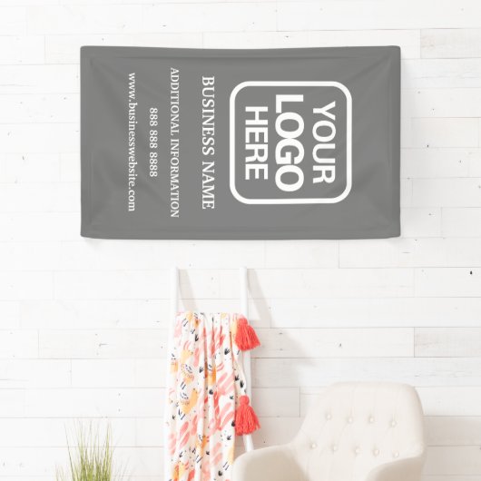 Modernes Berufliches Firmenlogo grau Banner (Insitu)