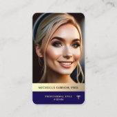 Modernes Berufliches Foto Dark Blue Imitats Gol Visitenkarte (Vorderseite)