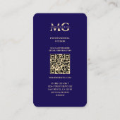 Modernes Berufliches Foto Dark Blue Imitats Gol Visitenkarte (Rückseite)