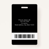 Modernes Berufliches Foto in Weiß und Schwarz Ausweis (Rückseite)