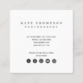 Modernes Berufliches Foto QR Quadratische Visitenkarte (Rückseite)