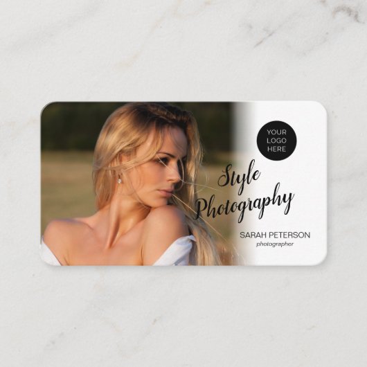 Modernes berufliches Foto  Visitenkarte (Vorderseite)