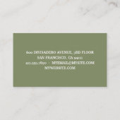 Modernes Berufliches  Geschäft mit minimalem grüne Visitenkarte (Rückseite)