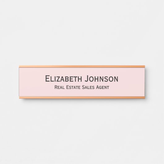 Modernes Berufliches Geschäftsbüro in Pastell Pink Türschild (Vorderseite )