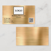 Modernes Berufliches Gold-Add-Logo und QR-Code Visitenkarte (Vorne/Hinten)