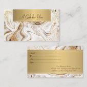 Modernes, Berufliches Gold aus weißem Marmor Rabattkarte (Vorne/Hinten)