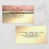 Modernes Berufliches Gold, Lotus Streifen Visitenkarte (Vorne/Hinten)