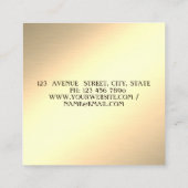 Modernes Berufliches Gold, schwarzer Streifen Quadratische Visitenkarte (Rückseite)
