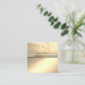 Modernes Berufliches Gold, schwarzer Streifen Quadratische Visitenkarte (Stehend Vorderseite)