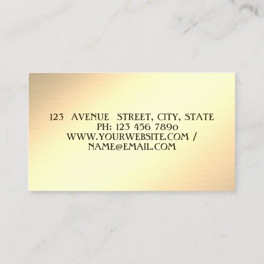 Modernes Berufliches Gold, Streifen, rosa Flamingo Visitenkarte (Rückseite)