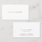 Modernes Berufliches Gold Weißes Elegantes Einfach Visitenkarte (Vorne/Hinten)