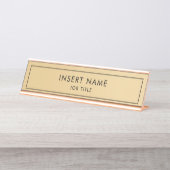 Modernes Berufliches Goldenes Gradient Schreibtischnamensplakette (Vorderseite )