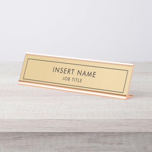 Modernes Berufliches Goldenes Gradient Schreibtischnamensplakette (Vorderseite )