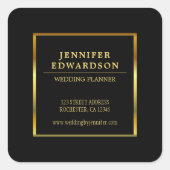 Modernes berufliches Goldschwarz-Produkt Quadratischer Aufkleber (Vorderseite)