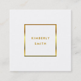 Modernes berufliches Goldweißminimalistisches Quadratische Visitenkarte