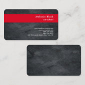 Modernes Berufliches Gray Red Stilvoll Trendy Visitenkarte (Vorne/Hinten)