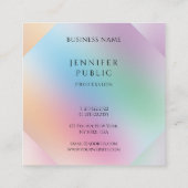 Modernes Berufliches Grün Lila-Rosa Gelb Quadratische Visitenkarte (Rückseite)