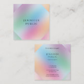 Modernes Berufliches Grün Lila-Rosa Gelb Quadratische Visitenkarte (Vorne/Hinten)