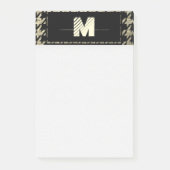 Modernes berufliches Hahnentrittmuster-Monogramm Post-it Klebezettel (Vorderseite)