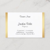 Modernes Berufliches, handgeschriebenes Gold White Visitenkarte (Rückseite)