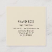 Modernes Berufliches, hellfarbenes Logo für Elfenb Quadratische Visitenkarte (Rückseite)