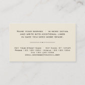 Modernes berufliches Kartenelfenbeingold des Visitenkarte (Rückseite)