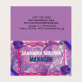 Modernes Berufliches klassisches Lila Rosa Stilvol Visitenkarten (Außenseite Aufgefaltet)