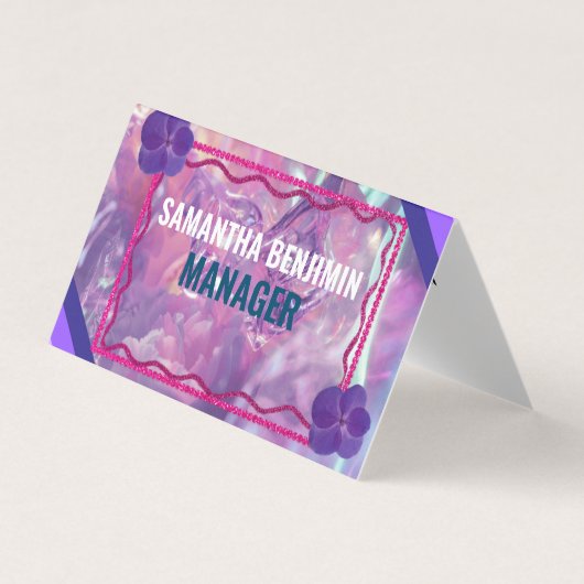 Modernes Berufliches klassisches Lila Rosa Stilvol Visitenkarten (Vorderseite)