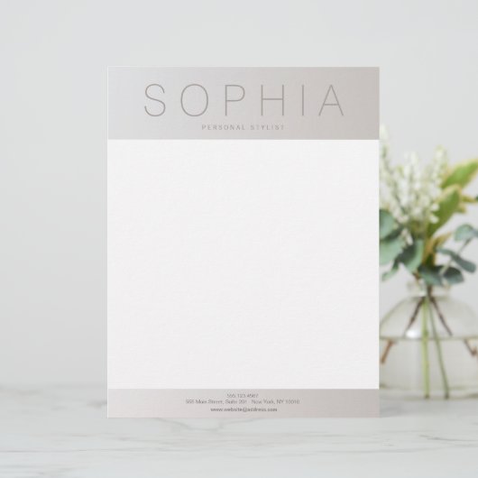 Modernes, Berufliches, lichtdurchlässiges Silber Briefkopf (Stehend Vorderseite)