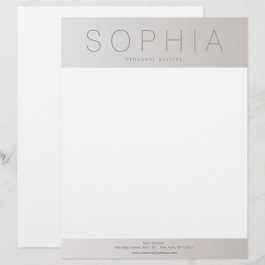 Modernes, Berufliches, lichtdurchlässiges Silber Briefkopf (Vorne/Hinten)