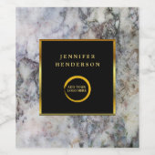 Modernes berufliches Logo aus schwarzem Marmor Weinetikett (Einzelnes Label)