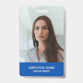 Modernes Berufliches Logo Blue Employee Foto Ausweis (Vorderseite)