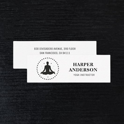 Modernes Berufliches Logo des Yoga Namaste Instruc Mini Visitenkarte