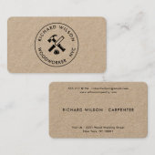 Modernes, berufliches Logo des Zimmermannes Visitenkarte (Vorne/Hinten)