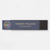 Modernes Berufliches Logo für Navy Blue Türschild (Vorderseite )