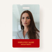 Modernes Berufliches Logo Red Gold Employee Foto Ausweis (Vorderseite)