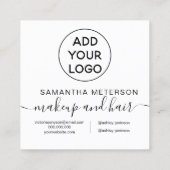 Modernes berufliches Logo Schwarz-weiß hello Quadratische Visitenkarte (Rückseite)