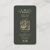 Modernes Berufliches Marketing Dunkelgrünes QR Soz Visitenkarte (Rückseite)