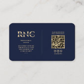 Modernes Berufliches medizinisches Caduceus Blue F Visitenkarte (Rückseite)