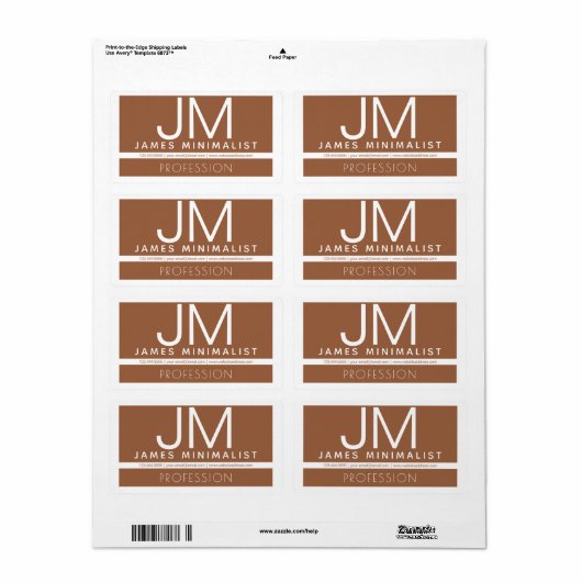 Modernes Berufliches Minimaldesign | Braun und Wei (Vorne)