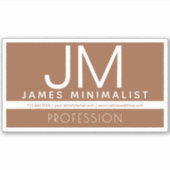 Modernes Berufliches Minimaldesign | Braun und Wei Aufkleber (Vorderseite)