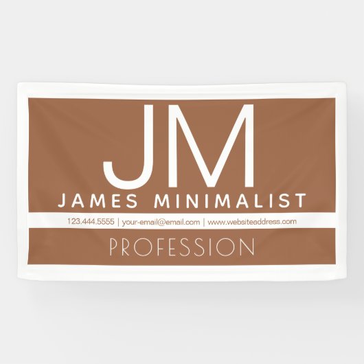 Modernes Berufliches Minimaldesign | Braun und Wei Banner (Horizontal)