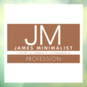 Modernes Berufliches Minimaldesign | Braun und Wei Fensteraufkleber (Blatt 3)