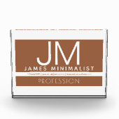 Modernes Berufliches Minimaldesign | Braun und Wei Fotoblock (Vorderseite)