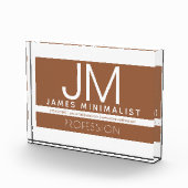 Modernes Berufliches Minimaldesign | Braun und Wei Fotoblock (Rechts)