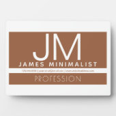 Modernes Berufliches Minimaldesign | Braun und Wei Fotoplatte (Vorderseite)