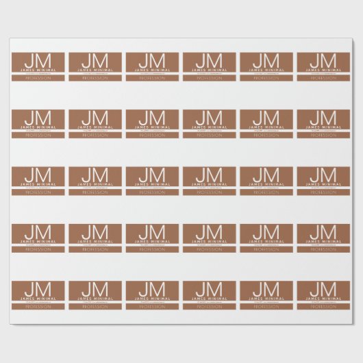 Modernes Berufliches Minimaldesign | Braun und Wei Geschenkpapier (Flach)